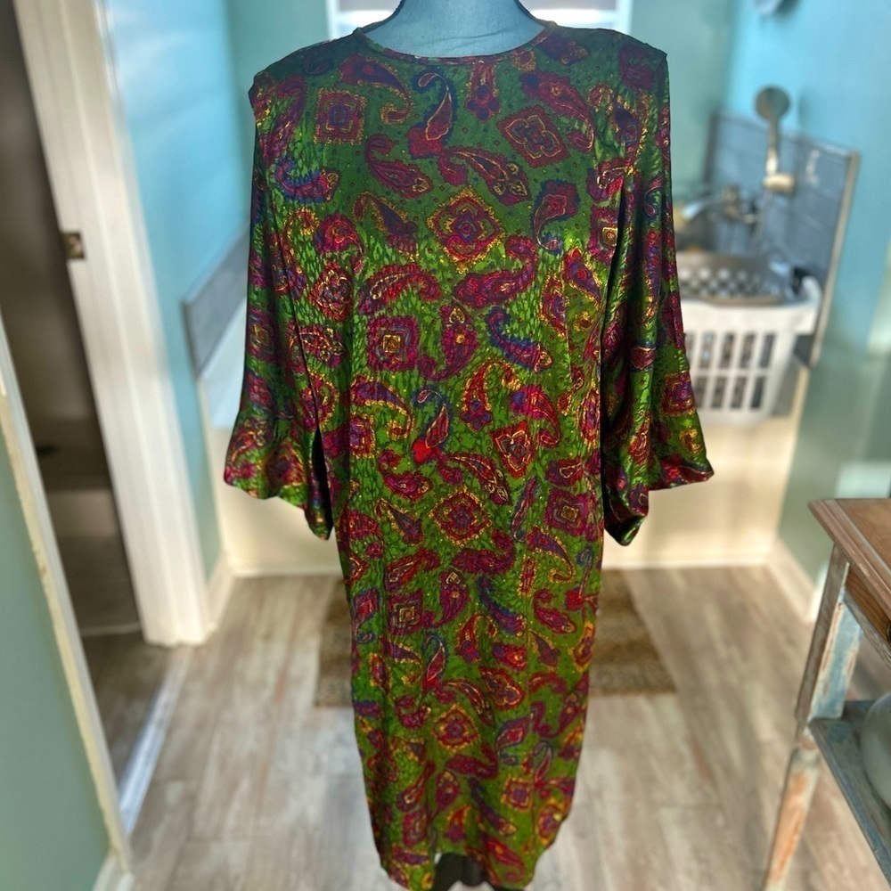 Richilene New York Vintage Paisley Print Dress One Size Rich Colors